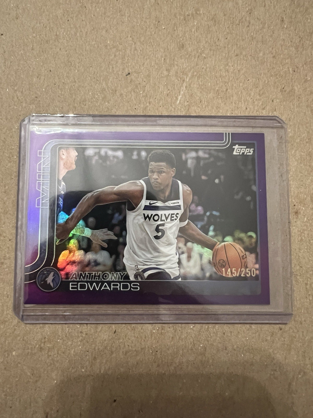 2025-26 Topps BASKETBALL  Anthony Edwards #108 Purple Foil 145/250 TIMBERWOLVES