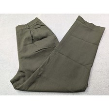 Pendleton Women's Size 12 Olive Green 100 Virgin Wool Petite Pleated Trousers