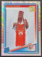 SANIYA RIVERS 2025 Donruss WNBA Rated Rookie Laser Holo Foil RC #92 SUN