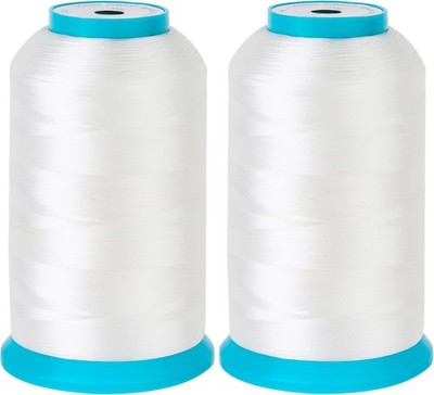 2er Set Weiß 5000M Stickgarn Polyester für Stickmaschine Nähmaschine