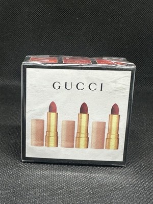 GUCCI Rouge À Lèvres Mat Mini Lipsticks Red Trio Set - NEW - FACTORY SEALED