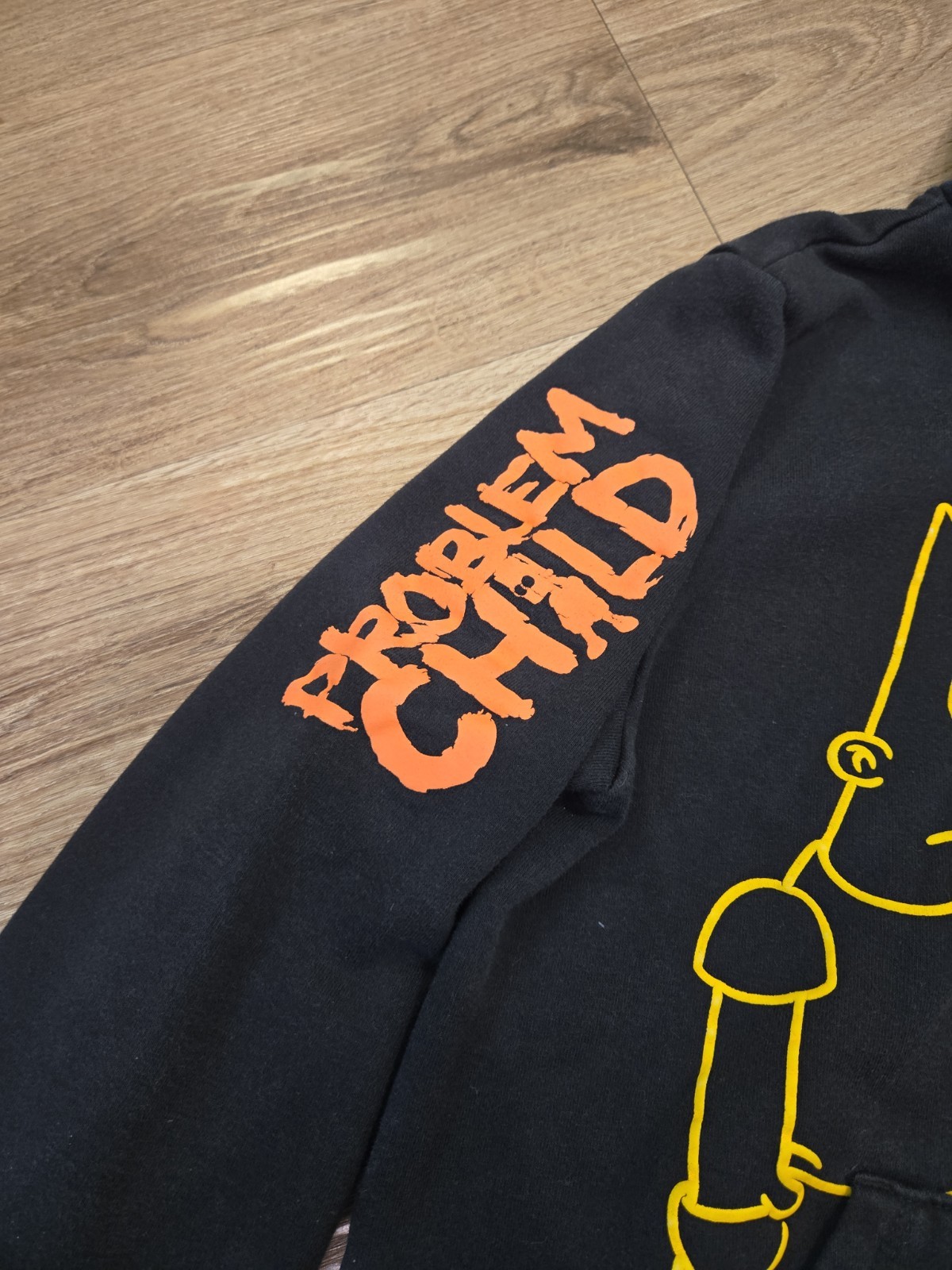 Vintage Kids The Simpsons Problem Child Bart Simpson Hoodie Size XL/14-16 Black image 5