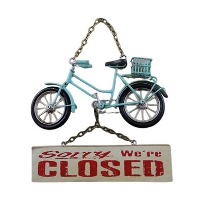 GSM Vintage Looking Bicycle Open Closed Business Shop Sign Plastic Everyday