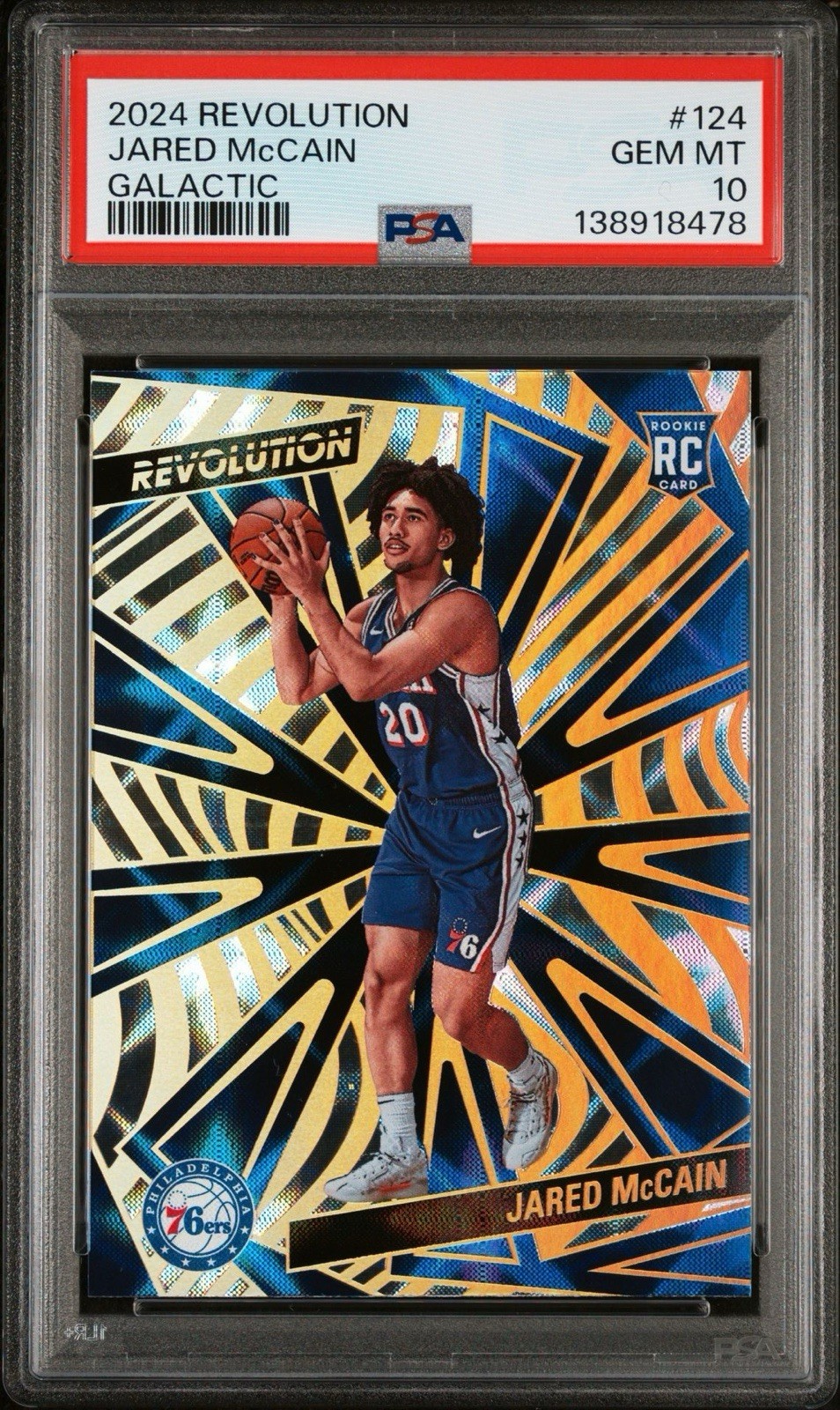 GALACTIC 2024-25 Panini Revolution #124 Jared McCain RC PSA 10 POP 8 Rookie Card