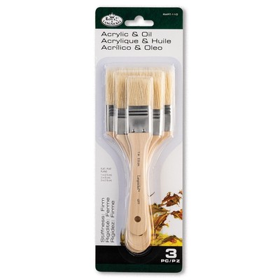 Royal & Langnickel Large Area Brush Set White Bristle  -3/Pkg