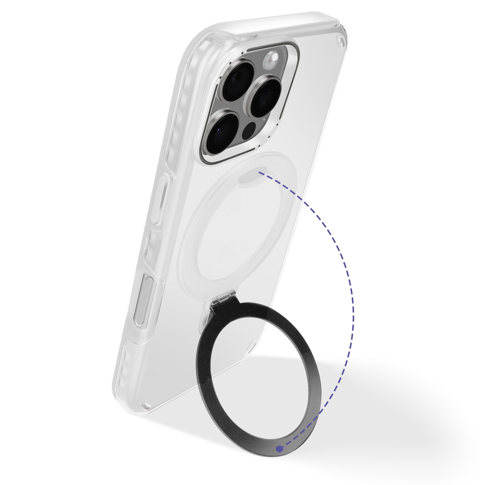 Coque iPhone 16 Pro silicone antichoc transparente avec bords renforcés