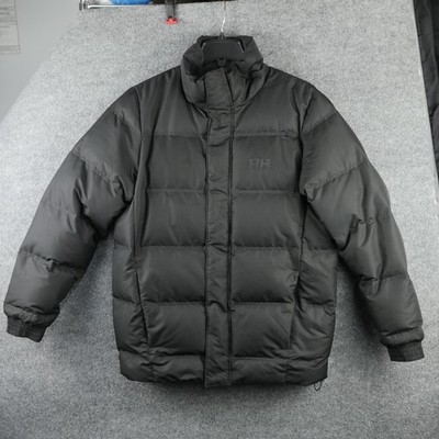 Helly Hansen Jacket Mens Medium Black Down Puffer Quilted Outdoor Winter Warm