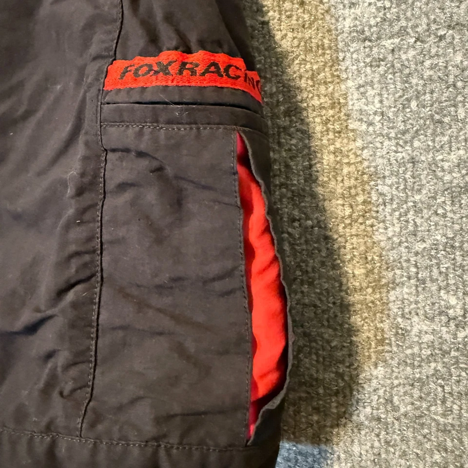 Pantalones Cortos de Ciclismo Fox Racing Para Hombre Medianos Negros Rojos Borde Reflectante Cordón Carga Foto 3 de 4