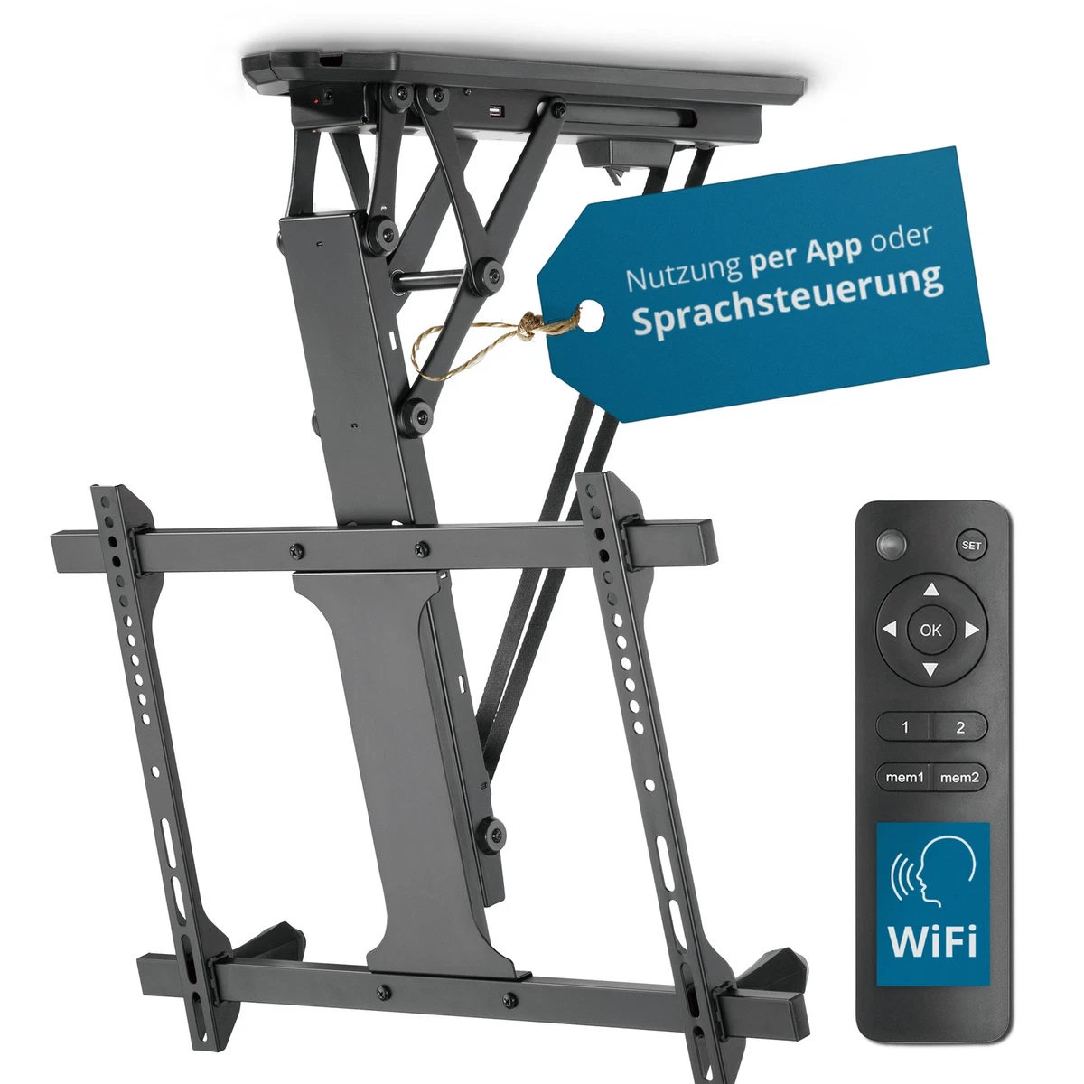 Kimex Support de Plafond TV Motorisé Pliable pour TV 32-70 Fonction