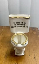 Vintage ASHTRAY Porcelain TOILET Bowl Spanish Funny Comical Prank Gag Gift