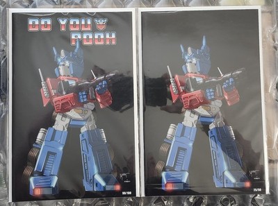 DO YOU POOH  TRANSFORMERS Optimus Prime Set Marat SDCC Comics 