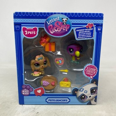 Littlest Pet Shop Petfluencers Garden Party Dog & Toucan Tan/Purple