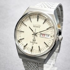 Seiko Superior 4883-8001 Day Date Stainless Steel Quartz Mens Watch Auth Works
