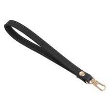 Leather Wristlet Strap 7.48" Hand Wrist Lanyard Bag Chain Black Gold