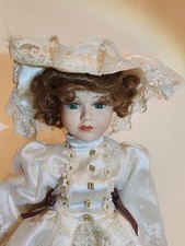 18” VINTAGE VICTORIAN BISQUE PORCELAIN DOLL w/ STAND LOVELY COLLECTIBLE AWESOME!