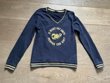 NIKKIE Holland Mode Damen Pullover Sweatshirt Navy Blau Gold Hummer Gr. 38 M