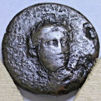 Antiochus I Seleucid AE20 Facing Apollo Nike Erecting Trophy Scarce Tigris Mint