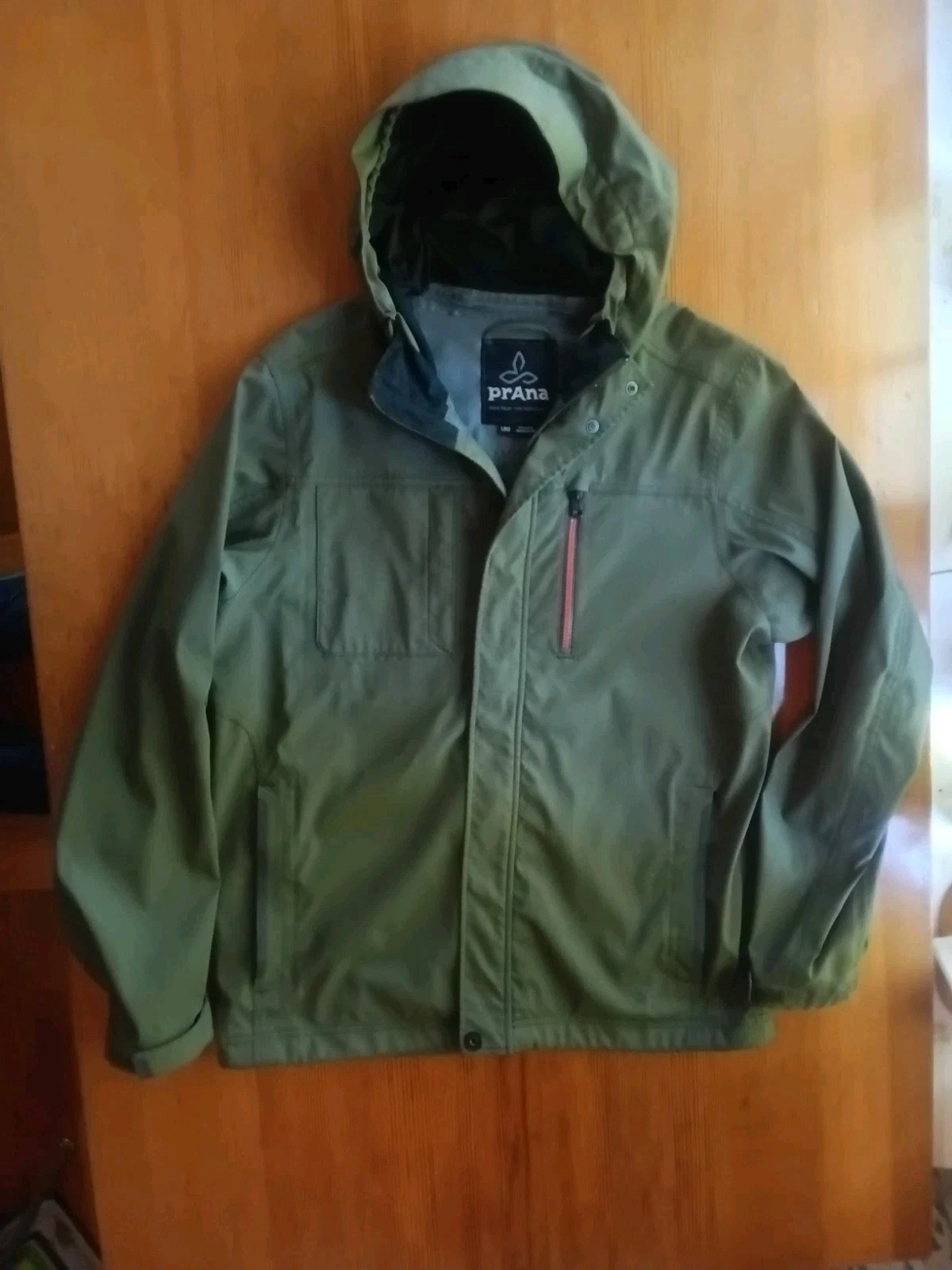 PrAna Zion Jacket Mens L Green Wind Rain Resistant Performance Outdoor Hooded image 3
