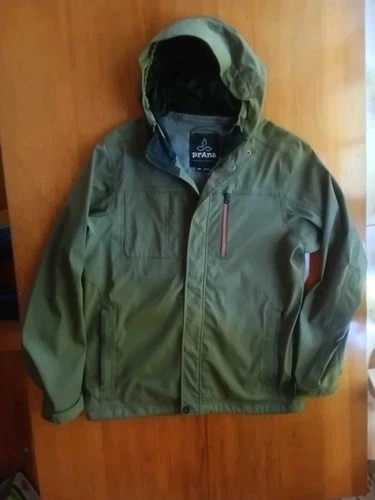 PrAna Zion Jacket Mens L Green Wind Rain Resistant Performance Outdoor Hooded image 3
