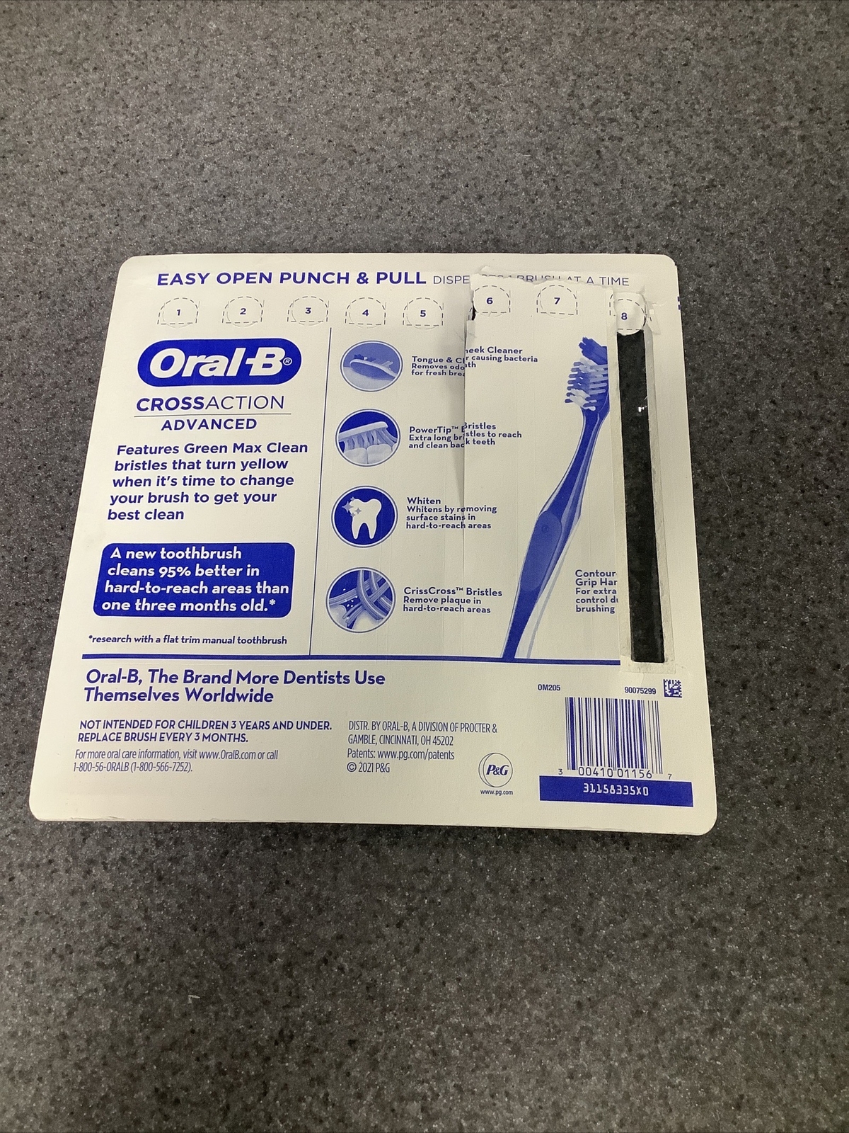 Oral-B CrossAction Advanced Regular Toothbrush - 8 Pack for sale 