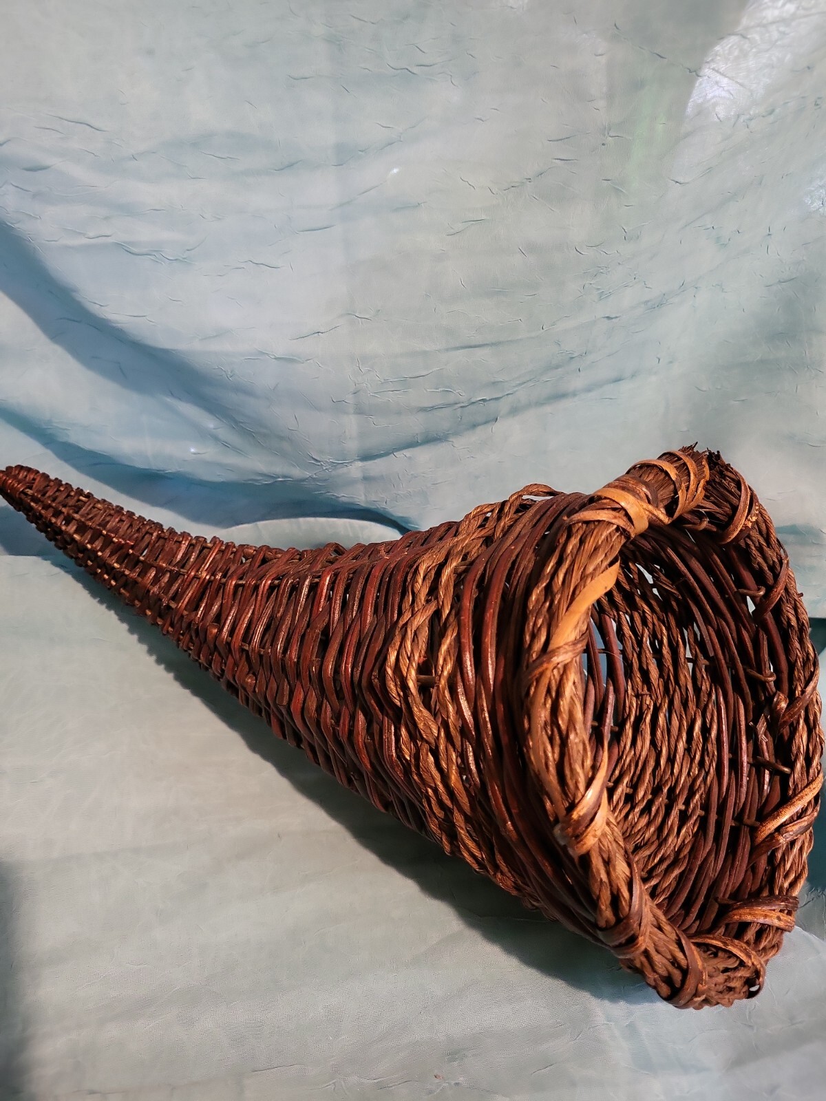 Vtg Cornucopia Wicker Woven Baskets Brown for Table 13.5" eBay