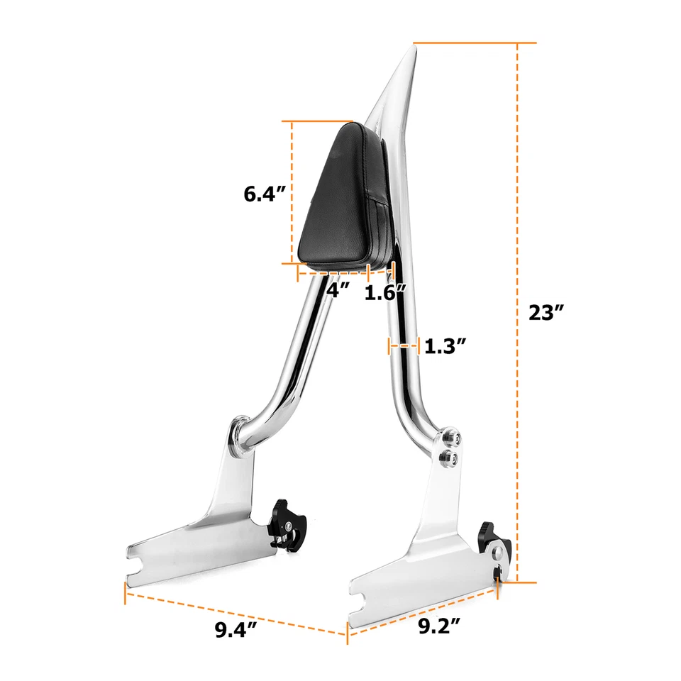 23" Detachable Backrest Sissy Bar For Harley Springer Softail Deluxe Night Train - Image 2 of 4