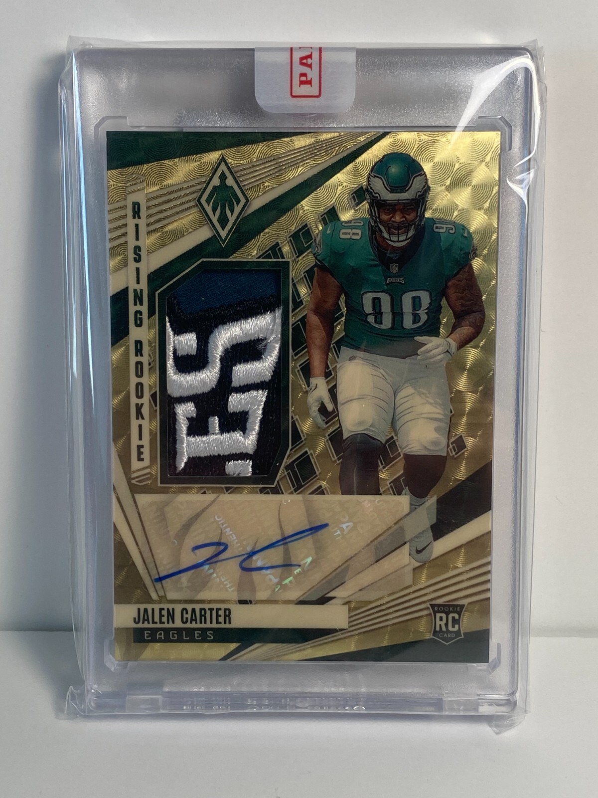 Jalen Carter 2023 Phoenix Gold Vinyl Rookie Rising Patch Auto RPA Team Logo 1/1