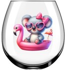 x12 Nursery Koala and Flamingo Boat glass vinyl decal stickers Colour ow694