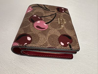 Coach Snap Signature Coated Canvas w/Pink Cherry Print CZ347