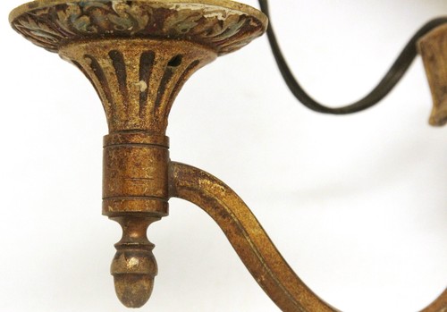 1920s Victorian 2 Arm Bronze Wall Sconce - Picture 4 of 10