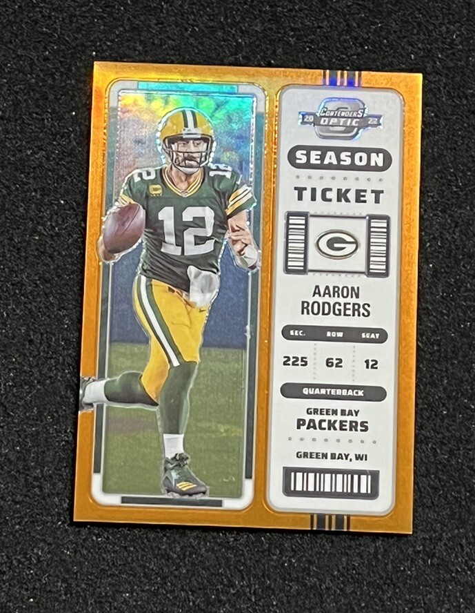 2022 Panini Contenders Optic - Season Ticket Orange Prizm #23 Aaron Rodgers /50