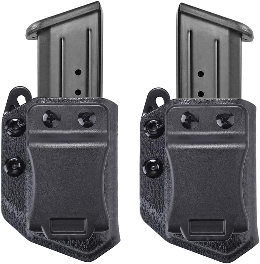 2-Pack Universal IWB OWB Magazine Holster for 9mm 40 Double Stack Mags
