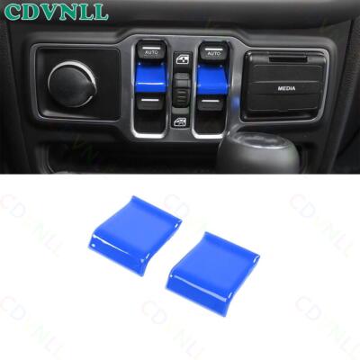 Car Window Lift Switch Button Cover For Jeep Wrangler JL JT 2018-23 Bright Blue