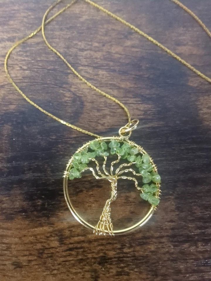 Collar Árbol de la Vida Peridoto Oro Foto 2 de 4