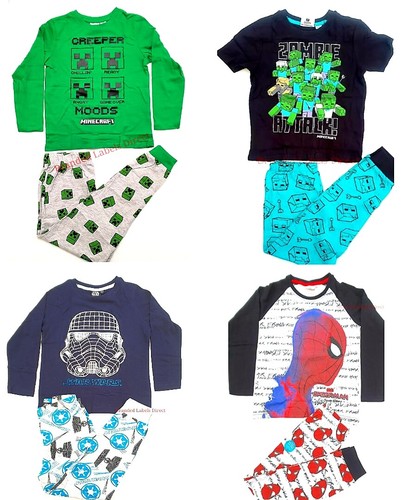 Primark chicos Minecraft Pijamas/Hombre Araña/Star War Personaje Ropa De  Dormir | eBay
