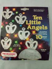 The Beadery Ten Little Angels Christmas Beaded Ornament DIY Craft Kit USA Vtg