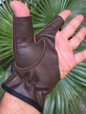 Traditional Bow Shooting Leather Gloves Top quality Gloves 100% Real leather