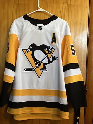 adidas Nhl Pittsburgh Penguins Kris Letang Away Jersey Size 44