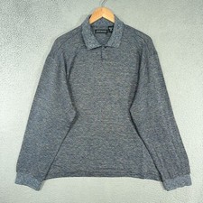 Jhane Barnes Silk Polo Mens XL Knitted Lightweight Long Sleeve Knit Shirt READ