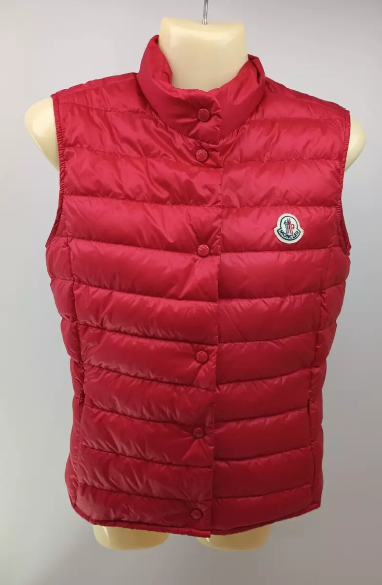 Moncler Women s Red Liane Quilted Down Puffer Vest Gilet Size 0 eBay