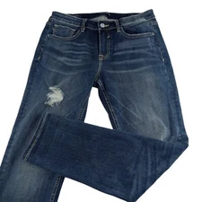 Vigoss Women's Thompson Tomboy Skinny Jeans Size W29 L25 Dark Wash Distressed