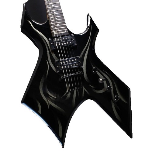 Black BC Rich Warlock Electric Guitar 6 Strings Solid Body H-H