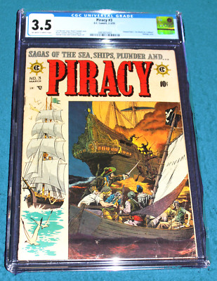 Piracy # 3 * CGC 3.5 * Rare, tales of seas ships plunder arr (E.C. Comics 1955)