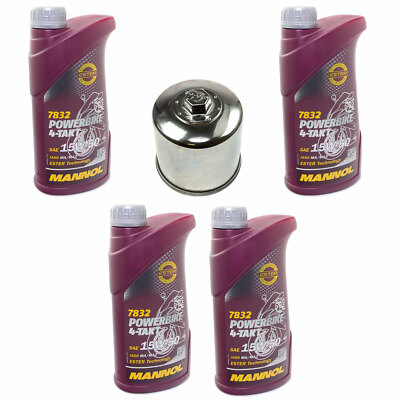 Motoröl Set 15W50 4 Liter Ölfilter KN204C für Triumph America Bonneville Daytona