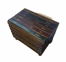Vintage Trunk Of Antique Leather Books Storage Facility