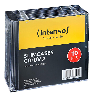 30 Intenso CD Hüllen 1er Slimcase 5,2 mm für je 1 BD / CD / DVD schwarz