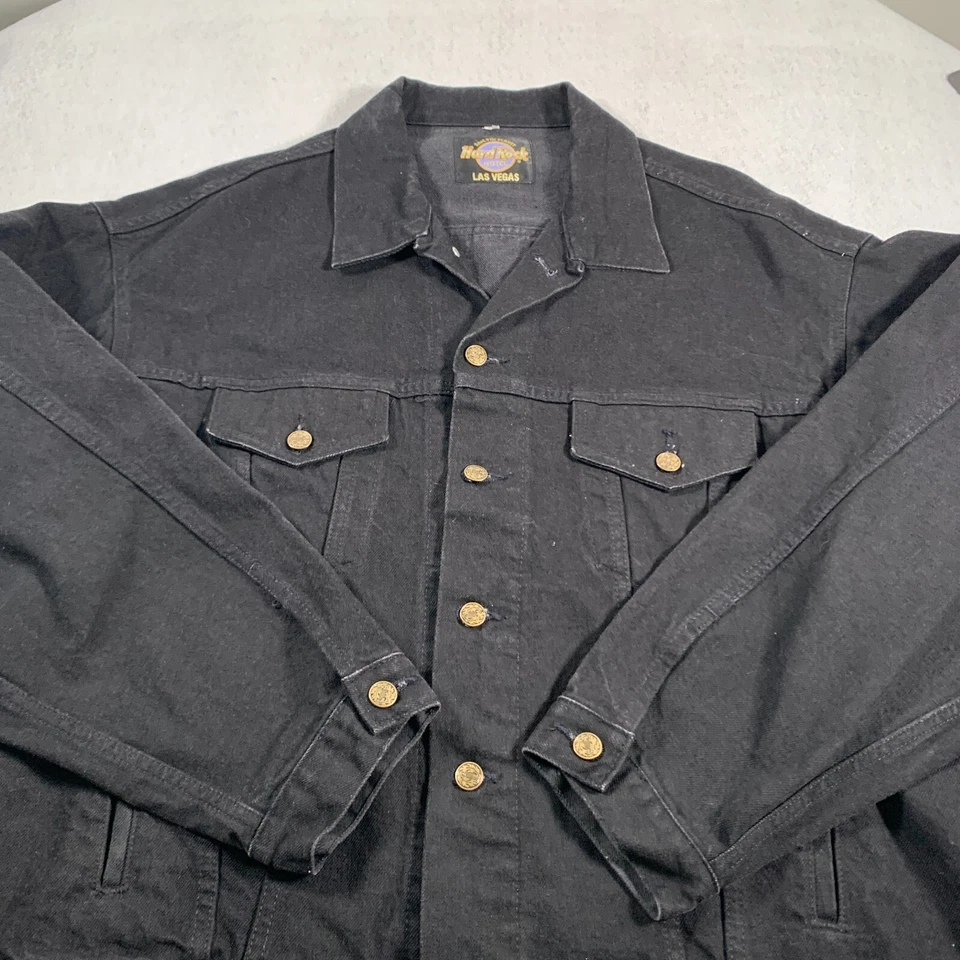 Chaqueta de mezclilla Hard Rock Hotel para hombre 2XL negra Las Vegas The Joint Foto 2 de 4