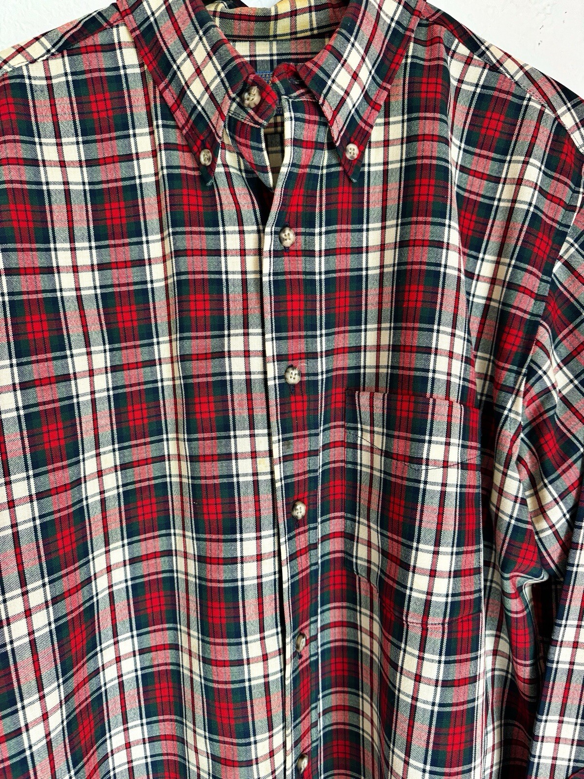 Vtg Pendleton Red Plaid Basic Essential Casual Bu… - image 5