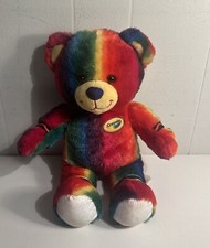 Build a Bear Workshop Crayola Rainbow Striped Bear 16 in Plush Stuffed Animal