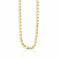 2.2mm Oval Mirror Chain Necklace Real 14K Yellow Gold